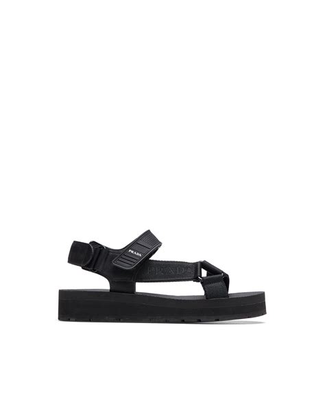 prada sporty nylon band strap sandals|Prada platform sandals.